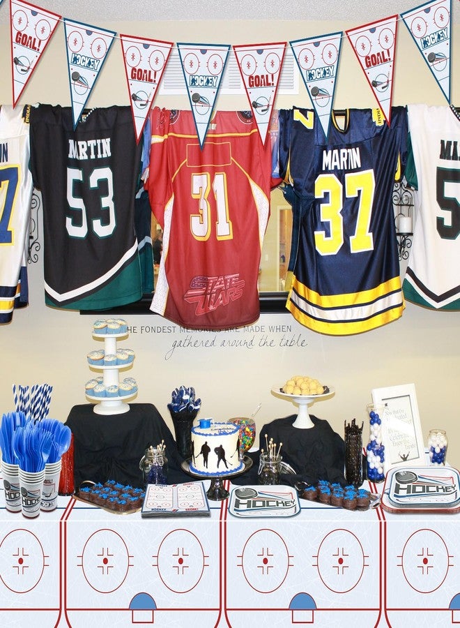 PTECDROTS 162Pcs Hockey Party Decorations - Including Hockey Theme Plates, Napkins, Cups, Birthday Banner for Ice Hockey Party Decoration Kids Party Supplies, Serve 20 - Image 5